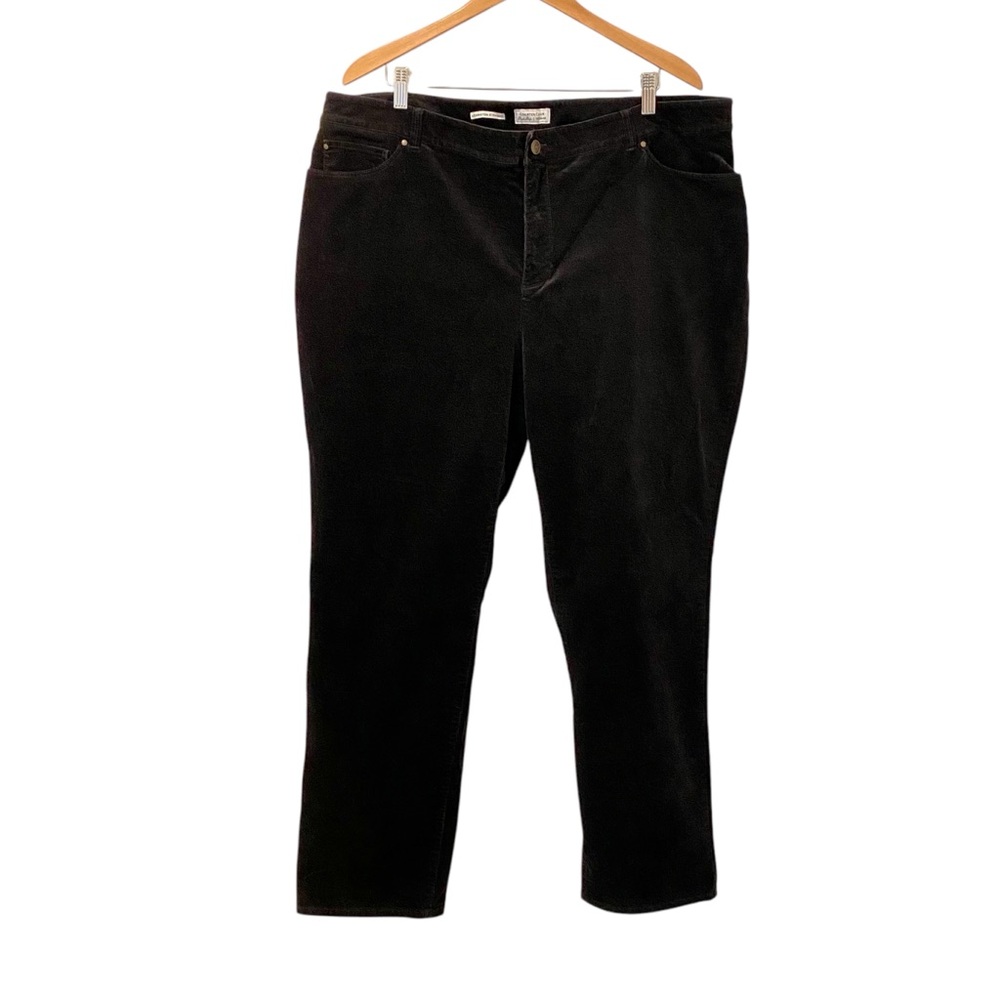 BOGO Charter Club Lexington Straight Mid Rise Corduroy Black Plus Pants 22 W